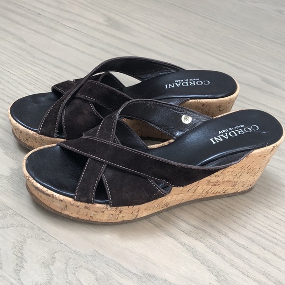 Cordani Brown Wedge Sandals - Picture 2 of 4